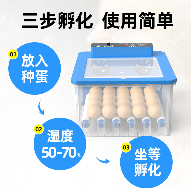 孵化机小型家用型全自动智能孵化箱简单芦丁鸡鸡鸭鹅鸽鹌鹑孵蛋器