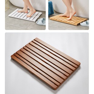 北欧淋浴房脚踏板楠竹木卫生间防滑垫浴室日式隔水脚踏板环保地垫