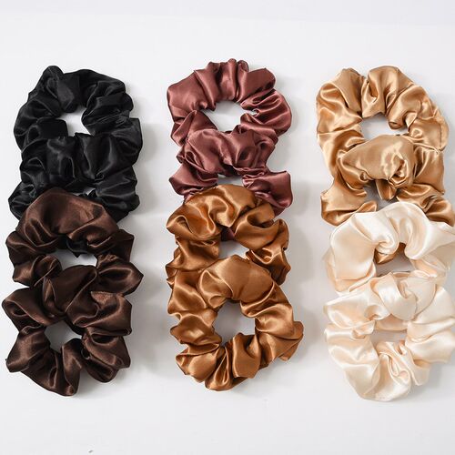 Women Silk Scrunchie Elastic Handmade Multicolor Hair Band t