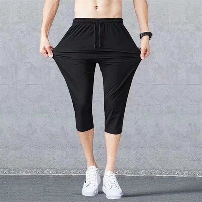 Pants Mens Summer Thin teny Wie Leg Seven-point Straight Ic