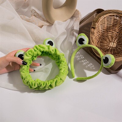 Funny Frog Makeup Headband Wide-brimmed Elastic Hairbands Cu