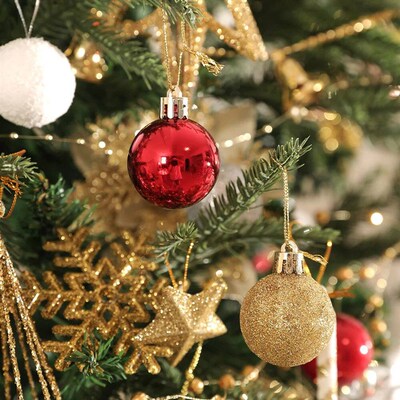 24/36Pcs Christmas Ball Christmas Tree Decoration Ornaments