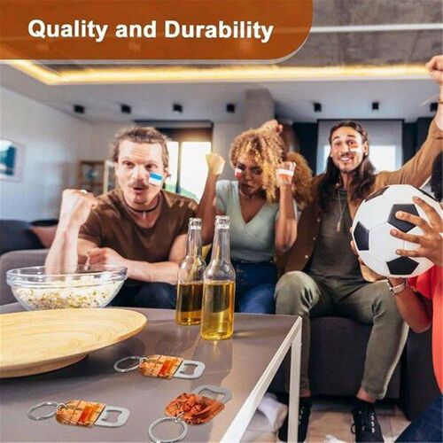 ABIY 24 Pcs Dye Leather Bottle Opener Keychain Sublimation