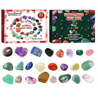 Advent Calendar 2022 24 Pcs Natural Crystal Gemstone Stone M