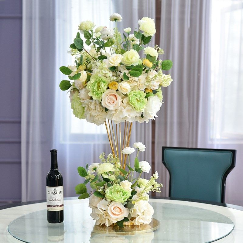 高档电镀桌花铁艺花器酒店婚礼宴会ktv桌面装饰摆台餐桌装饰摆件,家居饰品,餐桌花艺,淘宝优惠券,粉丝福利购,淘宝优惠卷