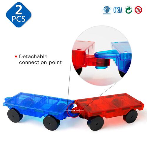 2 Piece Car Set Suitable for Big Size Magnetic Building Bloc