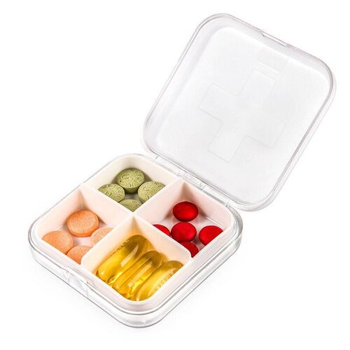 4 Slot Health Medicine Case Medical Pill Holder Box Portable