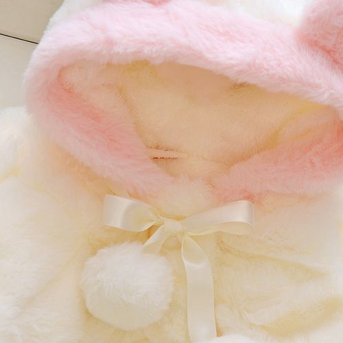 Baby Girl Clothes Cute Rabbit Ears Plush Princess Girls Coat