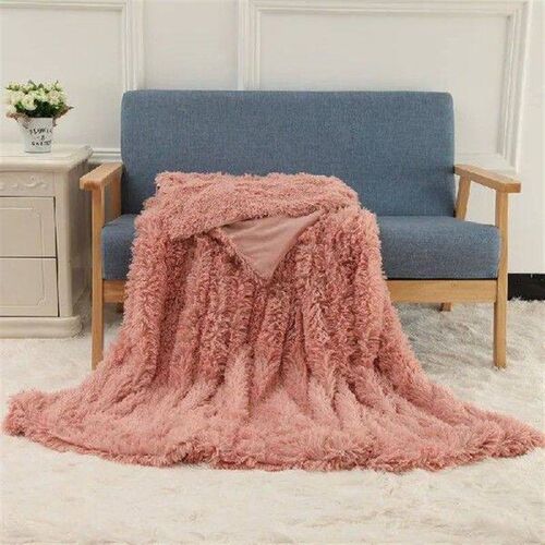 Double Layer Plush Warm Winter Throw Blanket Home Bedspread