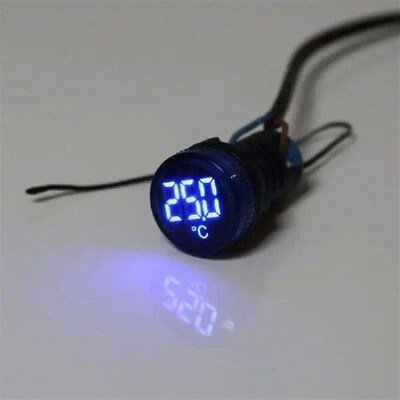 Thermometer Indicator Light 22mm LED Digital Display for