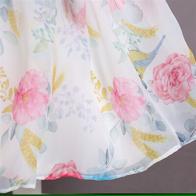 Elegant Girls Flower Puff Sleeve Dresses For Weddings  Kids