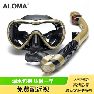 浮潜三宝潜水面罩防呛潜水镜水下呼吸管游泳镜近视儿童浮潜水装备