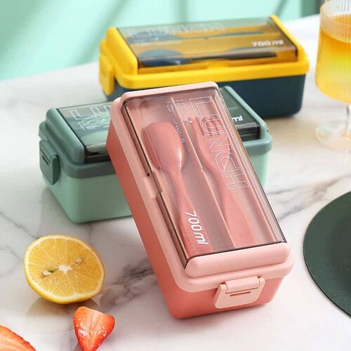 2 Layer Portable Leakproof Snack Lunch Bento Box Kid Student