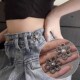 Waist Hollow Adjustment Beautiful Metal Buttons Jeans