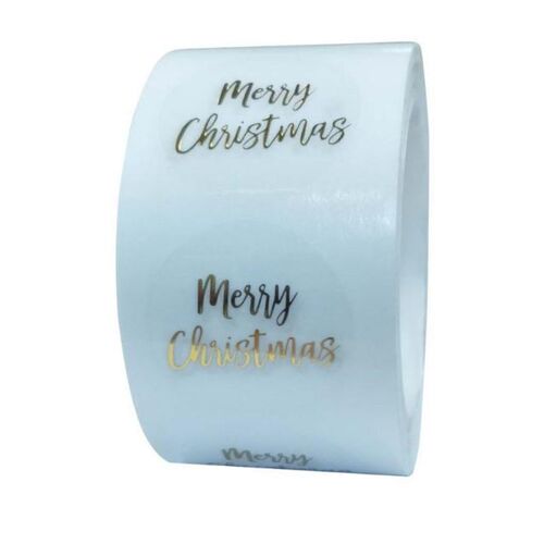 500pcs Round Transparent Merry Christmas Stickers Envelope G