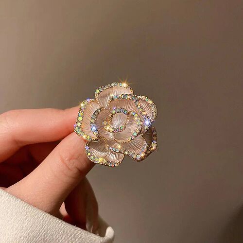 Enamel Cat Pin for Women Unisex Rhinestone Cats Brooch