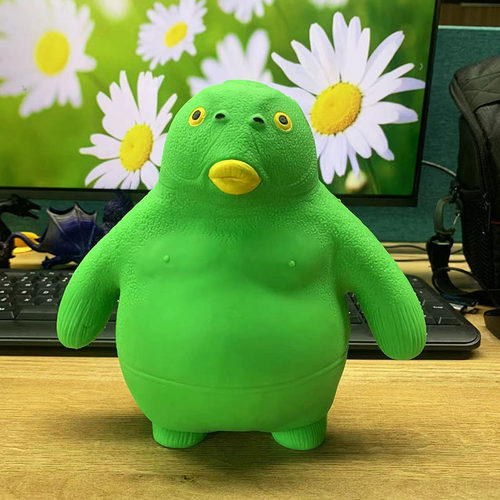 Green Head Fish Wacky Squishy Fidget Toy squeeze出气呆头鱼