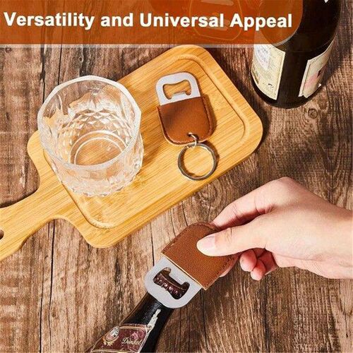 ABIY 24 Pcs Dye Leather Bottle Opener Keychain Sublimation