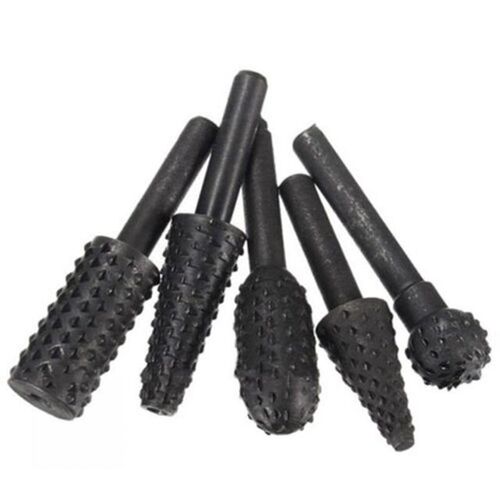 5pcs Rotary Burr Wood Carving File Rasp Drill Bits 1/4 Inch
