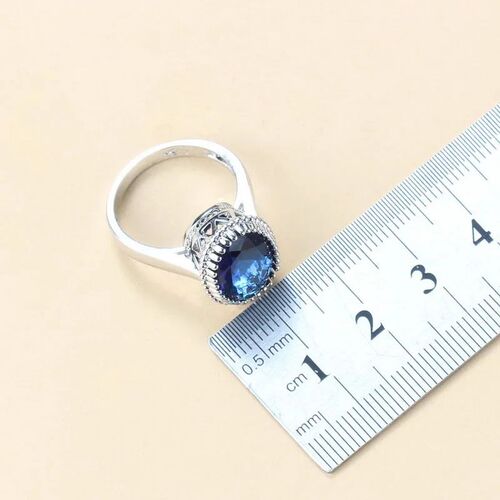 Best Low Price Classic Blue Zircon Bridal  Silver Color Jewe