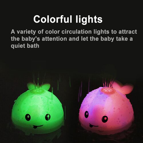 Electric Cartoon Whale Flashing Ball Water Squirting Sprinkl
