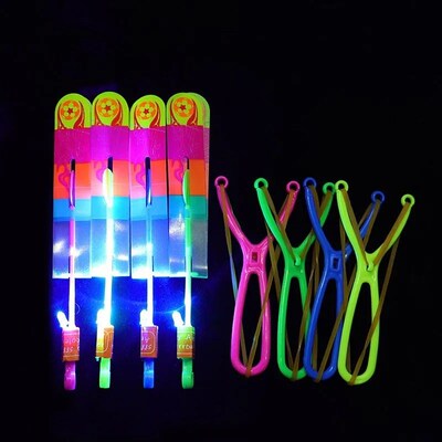 1PC LED Lighting Up Luminous Toy Flying Slingshot Toy Xmas D