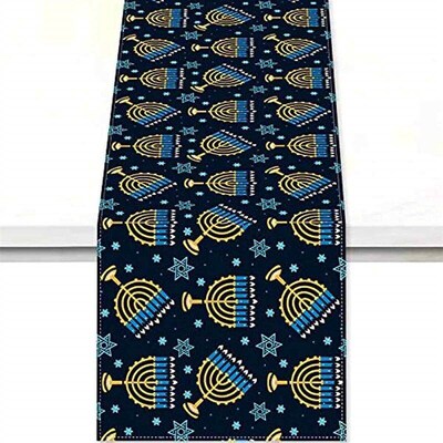 Passover Easter Table Runner Je Menorah Hanukkah Holiday Kit