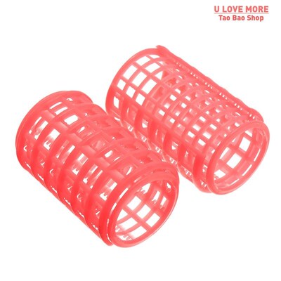 12 Pcs/set Pink Hair Curler Roller Large Grip Clips Curlers