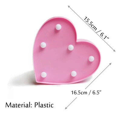 Love Heart LED Lamp Wedding Party Romantic Red Pink Night Li