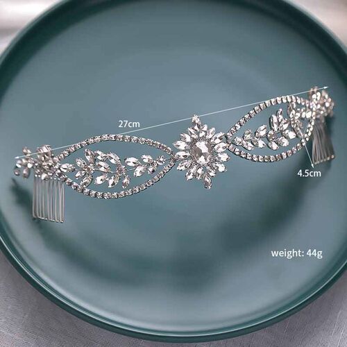 Leaf Rhinestone Headbands For Women Crystal Hair Combs Tiara