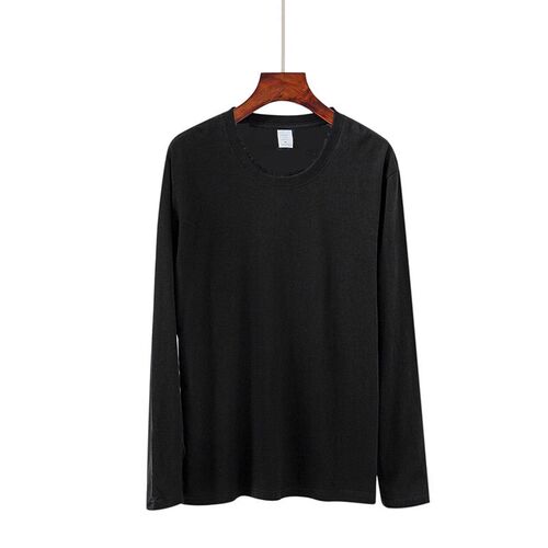 Heavy cotton long sleeve youth casual solid color white tend