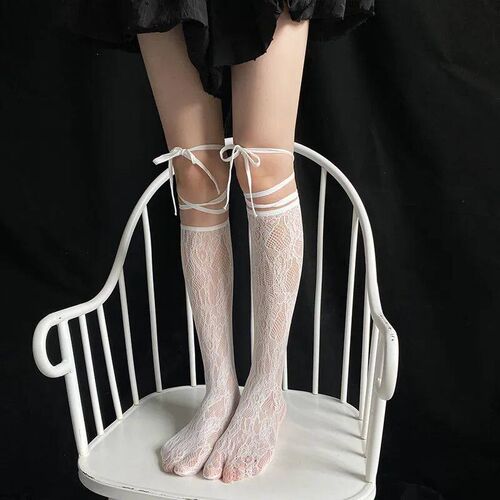 Sreet Split Toe Socks Strappy Lace Fishnet Stockings Cool JK