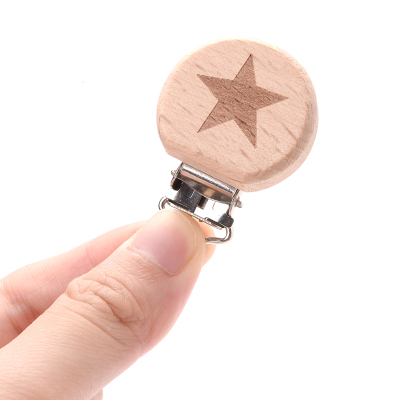 1Pcs Safe Beech Wooden Clip Baby Pacifier Holder Infant Nipp
