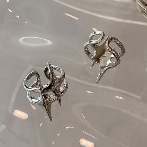New Fashion Cross Star Asymmetric Rings Women Temperament Si