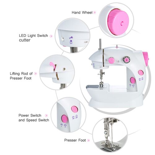 Mini Sewing Machine 2-Speed Double Thread Portable Electric