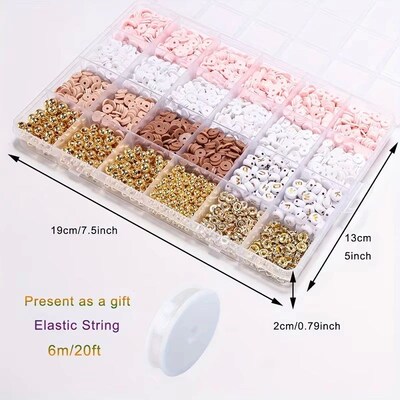 Style DIY Clay Beads Bracelet Making Kit Friendship Golden L
