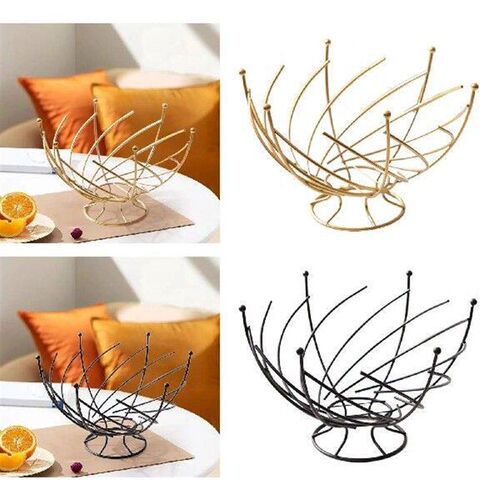 Iron Fruit Basket Countertop Holder Decorative Stand Space