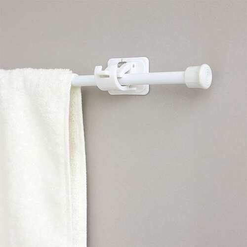 White paint non-perforated curtain telescopic rod kitchen wa