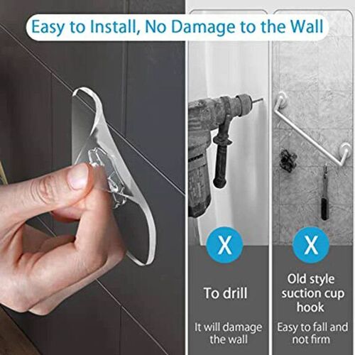 10 Pcs Door Hook Adhesive Wall Hooks Transparent Anti-skid T