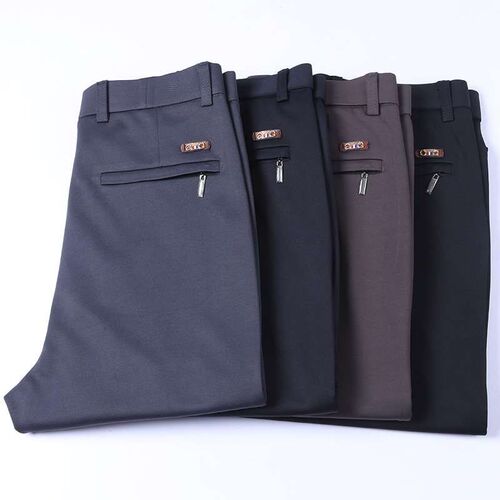 Stetch Mens Suit Pants Ice Silk Summer Thin Loose Straight