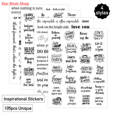 Transparent English Hand Ledger Inspirational Stickers Art