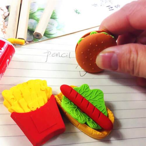 1pcs/lot Mini Kawaii hot dog Office supplies  French fries F