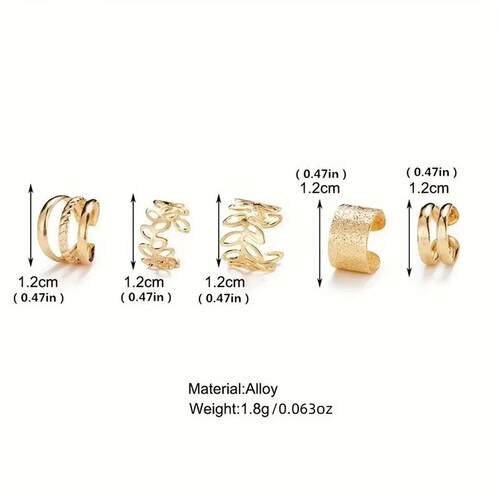 5pcs/set Trendy Elegant Design Ear Cuff Classic Elegant Styl