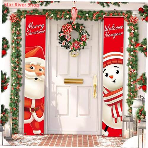Christmas Door Decoration 2022 Merry Christmas Banner Decor