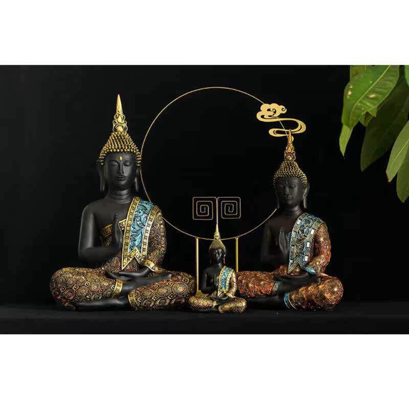 10/16cm Mini Buddha Statue Thailand Buddha Sculpture Green R图片