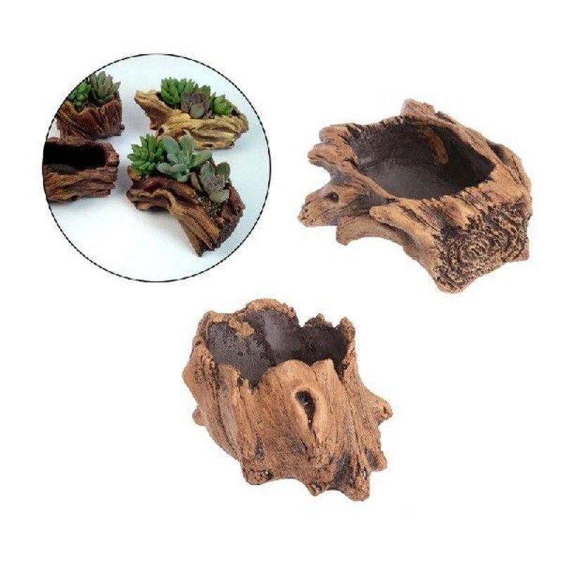 2024 New Imitating Wood Flower Cement Planters for - 实物图