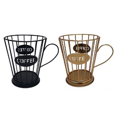 Iron Art Coffee Cup Shape Retro Home Coffee Capsule Storage
