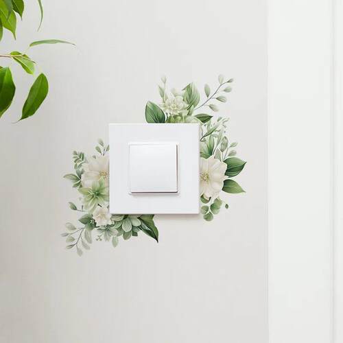 Switch decorative stickers Warm flowers Wall socket light sw