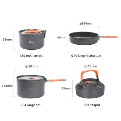 Camping Cookware Kit Outdoor Cookware Set with Frying Pan