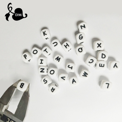 1pcs Square Silicone teething Bead Hollow Alphabet Star Hear